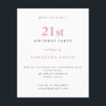 Papier Budget Simple Blush rose 21e Anniversaire Invitati<br><div class="desc">Budget Simple Texte Blush Invitation 21e Anniversaire. Un rapport qualité/prix inférieur 4, 5 x 5, 6 pouces alternative par défaut à l'option semi-brillant qui est recommandé pour les invitations et est une épaisseur similaire à une carte postale. L'option satin est beaucoup plus mince papier. La couleur et le type de...</div>
