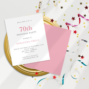 Papier Budget Simple Blush rose 70e anniversaire Invitati