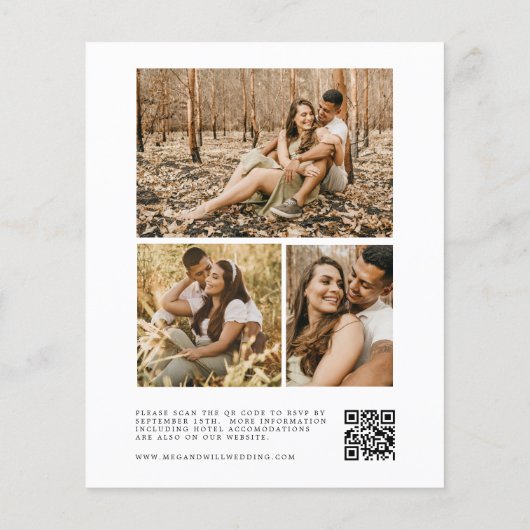 Papier Budget Simple Calligraphie Code Qr Photo Mariage (Dos)