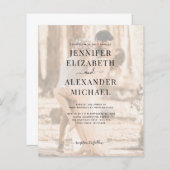 Papier Budget Simple Calligraphie Photo Tout en un Mariag (Devant / Derrière)