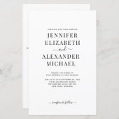 Papier Budget Simple Chic Calligraphie Tout en un Mariage (Devant / Derrière)