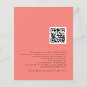 Papier Budget Simple Coral Rose QR Code Mariage Invitatio (Dos)