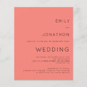 Papier Budget Simple Coral Rose QR Code Mariage Invitatio (Devant)