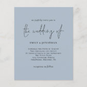 Papier Budget simple Dusty Blue Faire-part de mariage (Devant)