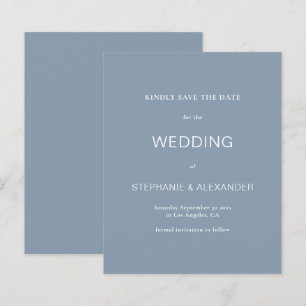 Papier Budget Simple Dusty Blue Wedding Enregistrer La Da