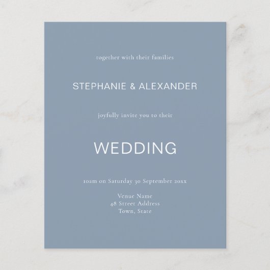 Papier Budget Simple Dusty Mariage QR Code Invitation (Devant)