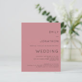 Papier Budget Simple Dusty Rose QR Code de mariage Invita (Debout devant)