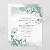 Papier BUDGET Simple Élégant Eucalyptus Mariage de verdur (Devant / Derrière)