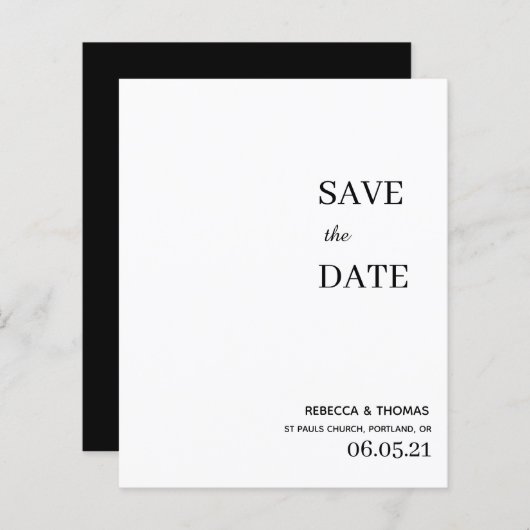 Papier budget simple élégant non photo enregistrer la dat (Devant / Derrière)