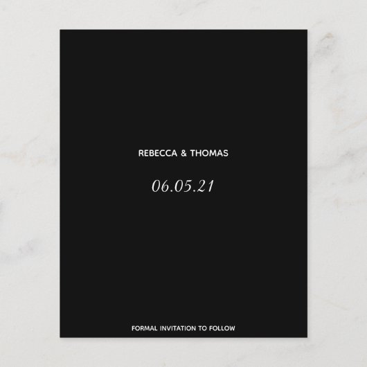 Papier budget simple élégant non photo enregistrer la dat (Dos)