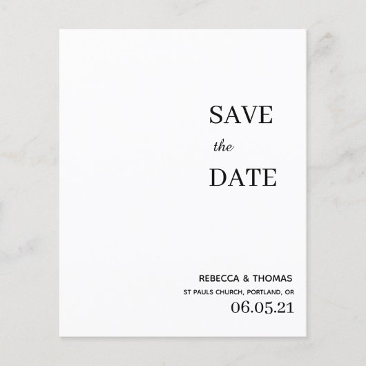 Papier budget simple élégant non photo enregistrer la dat (Devant)