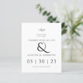 Papier Budget Simple Elegant Non Photo Enregistrer la dat (Debout devant)