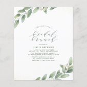 Papier Budget Simple Eucalyptus Green Brunch nuptial (Devant)