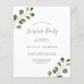 Papier Budget simple eucalyptus invitation fête d'anniver (Devant)