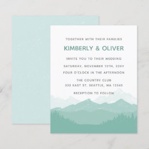 Papier Budget simple Faire-part de mariage de montagne