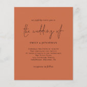 Papier Budget simple Faire-part de mariage en terre cuite (Devant)