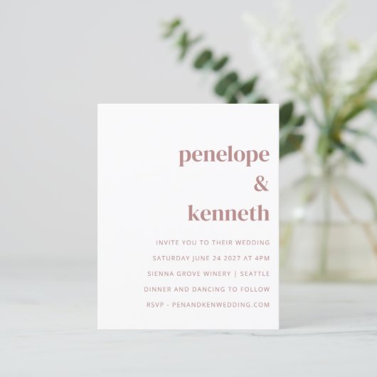 Papier Budget Simple Faire-part de mariage en terre cuite (Debout devant)