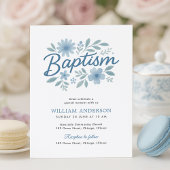 Papier Budget simple Floral Baptism Invitation pour Garço