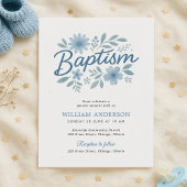 Papier Budget simple Floral Baptism Invitation pour Garço