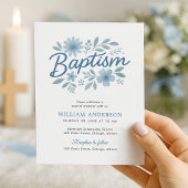 Papier Budget simple Floral Baptism Invitation pour Garço