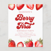Papier Budget Simple Fraise Berry Premier anniversaire (Devant)