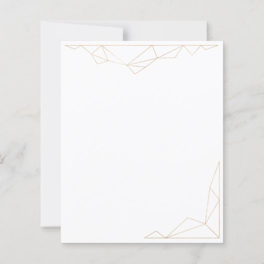 Papier Budget Simple Gold Faire-part de mariage. (Dos)