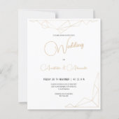 Papier Budget Simple Gold Faire-part de mariage. (Devant)