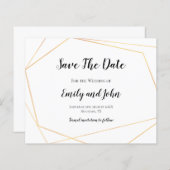 Papier Budget Simple Gold Géométrique Enregistrer la date (Devant / Derrière)