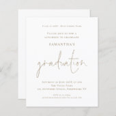 Papier Budget Simple Gold White Grad Luncheon Invitation (Devant / Derrière)