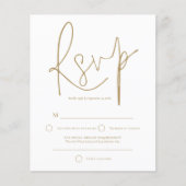 Papier Budget Simple Gold White Wedding RSVP (Devant)