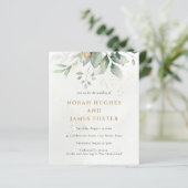 Papier Budget Simple Green & Gold Botanical Invitation (Debout devant)
