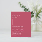 Papier Budget Simple Magenta Faire-part de mariage (Debout devant)