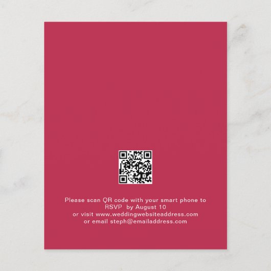 Papier Budget Simple Magenta QR Code Faire-part de mariag (Dos)