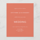 Papier Budget Simple Mariage en terre cuite QR Code Invit (Devant)