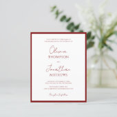 Papier BUDGET Simple Mariage Photo Bordure Rouge Script (Debout devant)