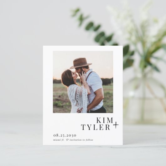 Papier Budget simple mariage photo moderne enregistrer la (Debout devant)