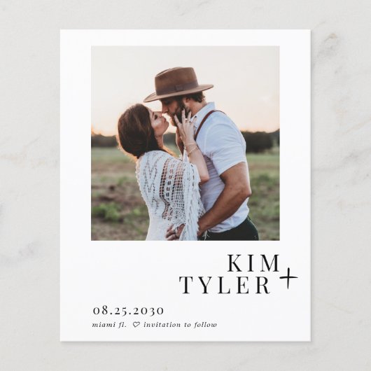 Papier Budget simple mariage photo moderne enregistrer la (Devant)