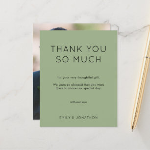 Papier Budget simple Mariage photo Sage Merci vert