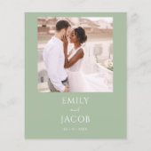 Papier Budget Simple Mariage Photo Sage Vert (Dos)