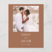 Papier Budget Simple Mariage Photo Script Terracotta (Dos)