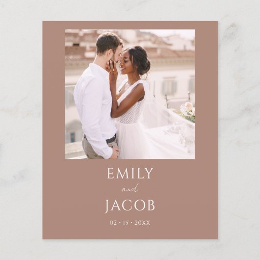 Papier Budget Simple Mariage Photo Script Terracotta (Dos)