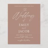 Papier Budget Simple Mariage Photo Script Terracotta (Devant)