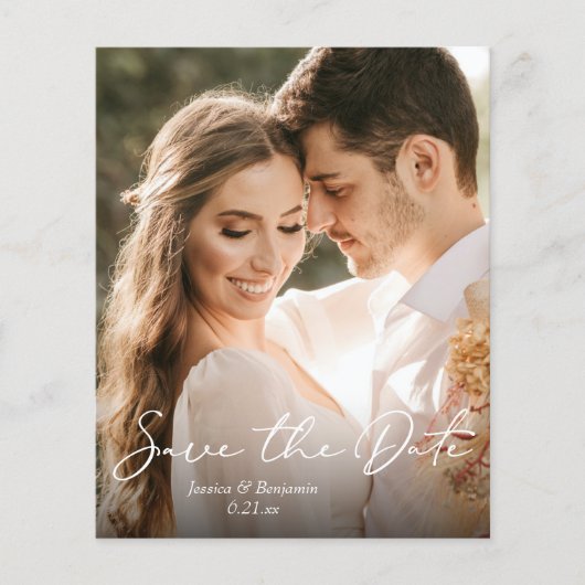 Papier Budget Simple Minimal Photo Wedding Enregistrer la (Devant)