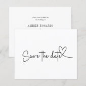 Papier Budget Simple Minimal Plain Blanc Save the Date (Devant / Derrière)