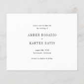 Papier Budget Simple Minimal Plain Blanc Save the Date (Dos)