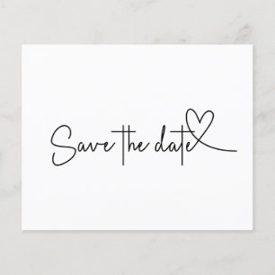 Papier Budget Simple Minimal Plain Blanc Save the Date