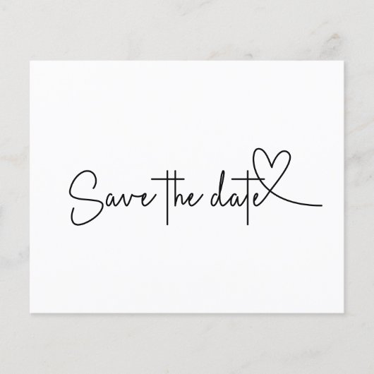 Papier Budget Simple Minimal Plain Blanc Save the Date (Devant)