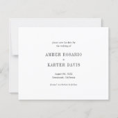 Papier Budget Simple Minimal Rose Tan Enregistrer la date (Dos)