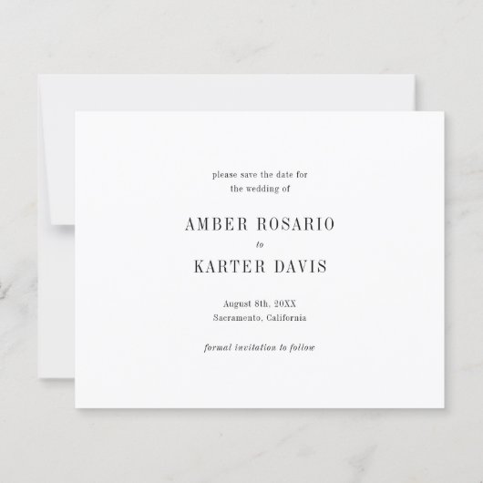 Papier Budget Simple Minimal Rose Tan Enregistrer la date (Dos)