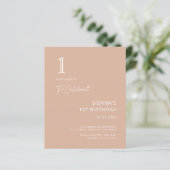 Papier Budget Simple Minimaliste Blush Pink 1er anniversa (Debout devant)